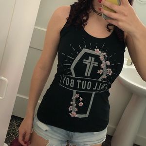 Hot Topic Fall Out Boy muscle tank band tee